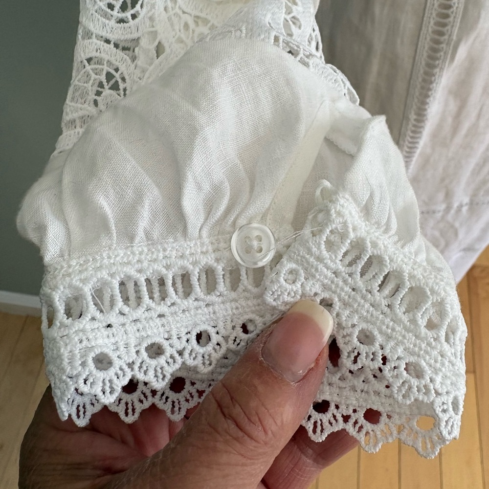 Soft Surroundings White Lace Long Sleeve Maxi Dress - Picture 4 of 14